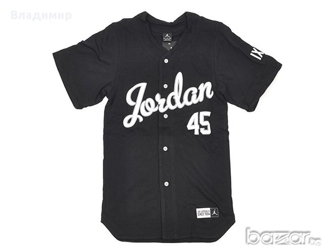 Nike Jordan 45 Бейзболна тениска с къс ръкав и копчета, размер M, снимка 1
