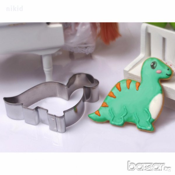 Динозавър метална форма резец украса  бисквитки фондан пита тесто шоколад, снимка 1