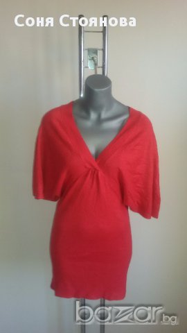 Дамска блуза туника С, М тип прилеп червена, снимка 1 - Туники - 14036663