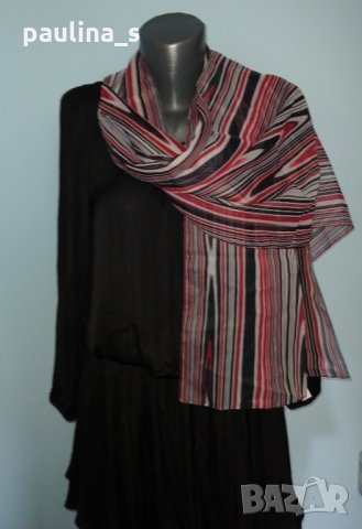 Дълъг прозрачен шал от копринена органза, снимка 2 - Шалове - 25667820