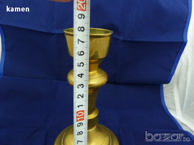 Свещник месинг 17,5 см, снимка 4 - Антикварни и старинни предмети - 15068401