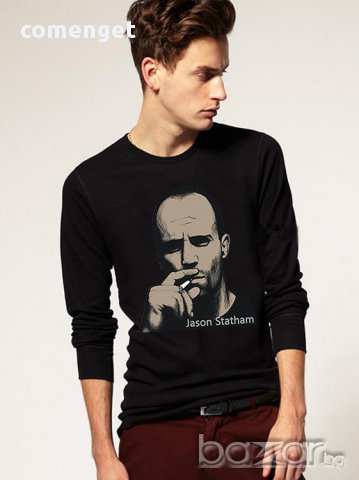 НОВО! Мъжка блуза JASON STATHAM SMOKING! Поръчай тениска С Твоя Снимка!, снимка 1 - Блузи - 16121240