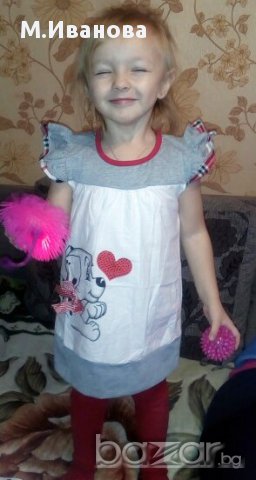 Рокля "Далматинче" 1-2-3-4-5 години, снимка 8 - Бебешки рокли - 17292440