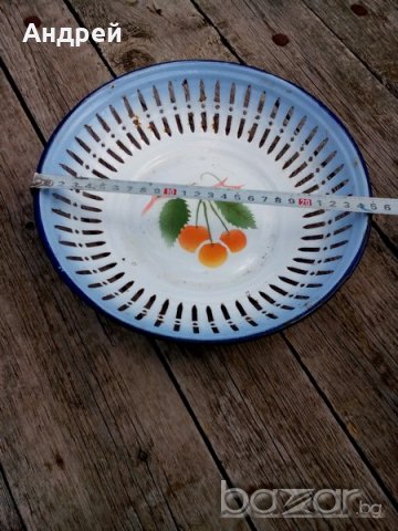 Стара емайлирана фруктиера, снимка 3 - Антикварни и старинни предмети - 18965402