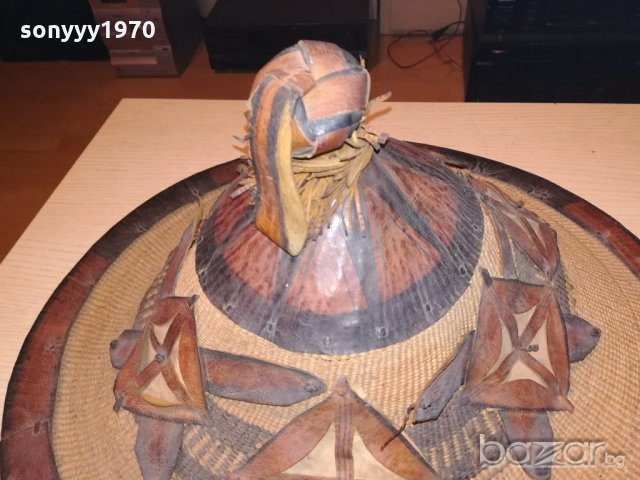 автентична тибетска/монголска шапка-46х22см-внос швеицария, снимка 11 - Колекции - 20285414