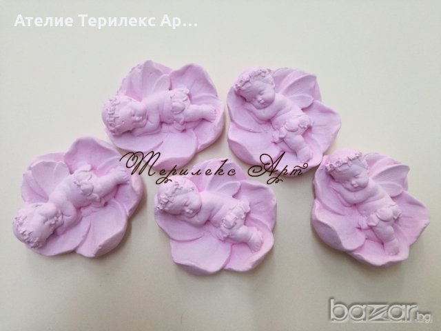 Спящо бебе с цвете-прекрасни подаръци за гости, снимка 2 - Кетъринг - 20767538