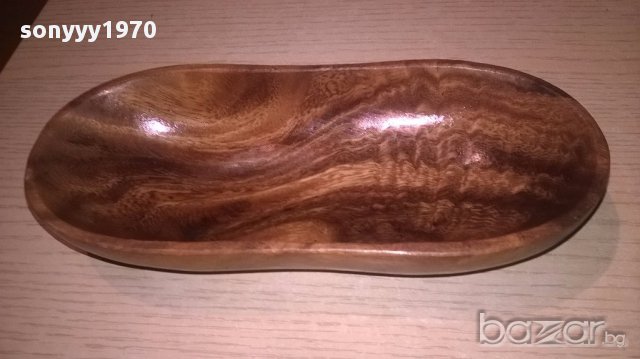 Ретро купа-тиково дърво-20х9х4см-внос швеицария, снимка 3 - Антикварни и старинни предмети - 17244801