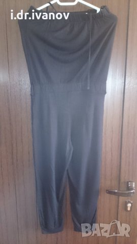 Черен памучен гащеризон H&M размер 146см, снимка 2 - Детски панталони и дънки - 22599270