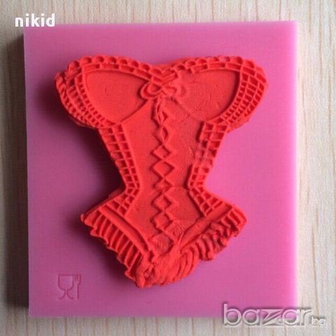 силиконов молд форма корсет рокля балерина за украса фондан декорация торта, снимка 2 - Форми - 13565691