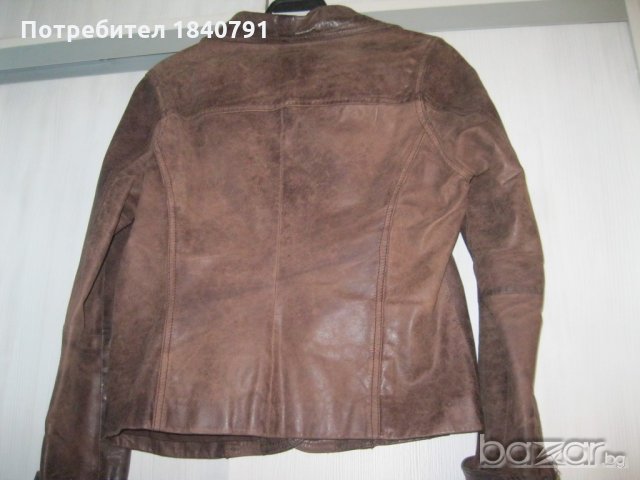 Кожено сако/яке, вталено – размер 42, снимка 2 - Якета - 21398485