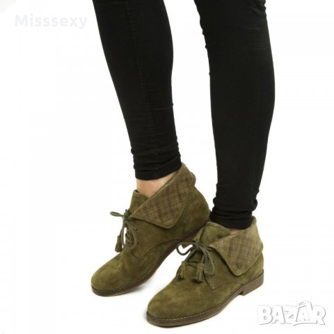 ПРОМО 🍊 HUSH PUPPIES 🍊 Велурени дамски обувки в каки цвят № 38 нови с кутия, снимка 5 - Дамски боти - 22082683