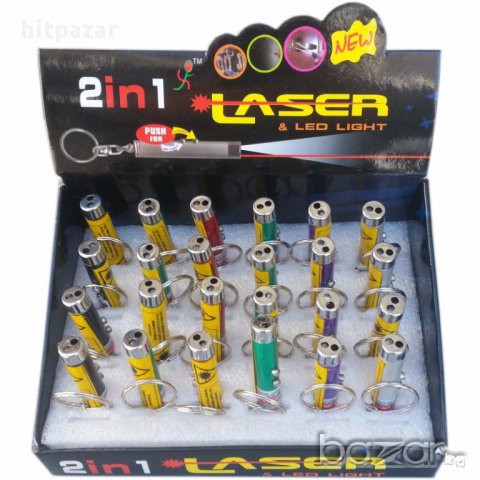 Комплект Лазер, Лазерен показалец и фенерче 2 в 1 Laser 2 in 1