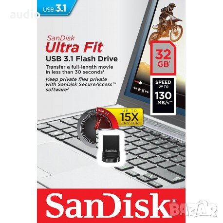 Продавам USB флаш SanDisk Ultra Fit 32GB, снимка 1 - USB Flash памети - 25056384