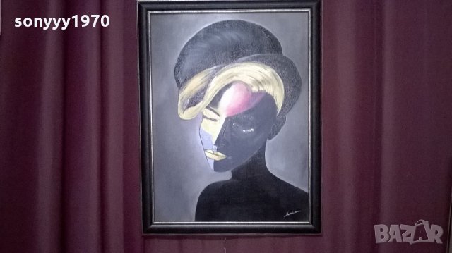 картина с рамка-каширано платно-маслени бои-4-45х35см