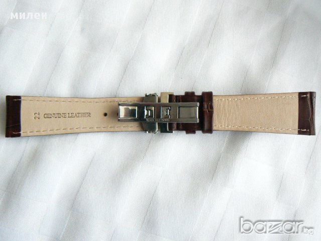 Кожена кафява каишка 22мм, снимка 6 - Други - 11224969