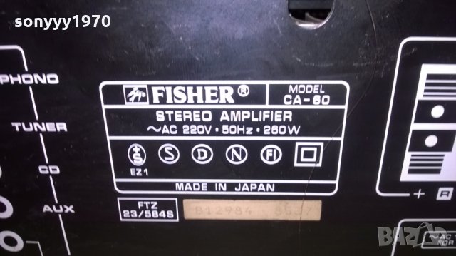 fisher ca-60 amplifier-made in japan-за ремонт-внос швеицария, снимка 10 - Ресийвъри, усилватели, смесителни пултове - 22600256