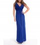 Елегантна синя дълга рокля с еластичен гръб марка Jadde, снимка 1
