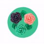3 мини разцъфнали розички роза кръгъл силиконов молд за фондан украса торта декорация мъфини шоколад, снимка 1 - Форми - 17121532