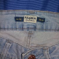 Дамски светли памучни дънки pull & bear , снимка 5 - Дънки - 19915631