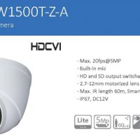 DAHUA HAC-HDW1500T-Z-A Водоустойчива 5MP Моторизиран Обектив 2.7-12мм 60 М. Нощно Виждане Микрофон, снимка 1 - HD камери - 26131959
