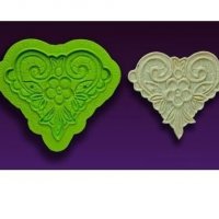 #3 marvelous серия плетено сърце с цвете дантела силиконов молд форма декорация торта фондан , снимка 1 - Форми - 24232612