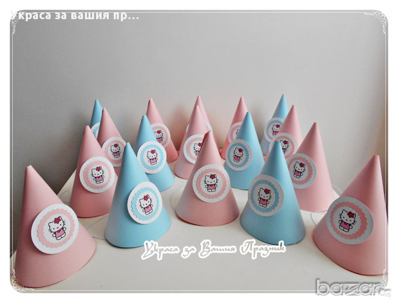 парти шапки с Хелоу Кити за детски рожден ден, снимка 1