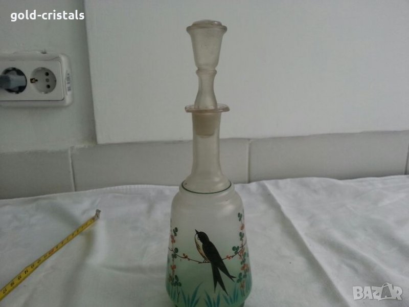 антикварна гарафа ръчно рисувана, снимка 1