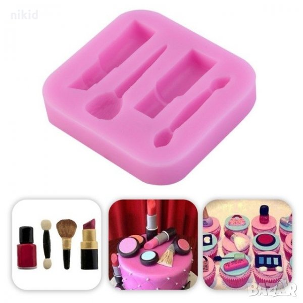 сенки четки  грим козметика червило силиконов молд форма  украса декор торта фондан шоколад и др, снимка 1