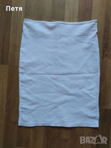 Бяла елегантна пола с висока талия, снимка 1