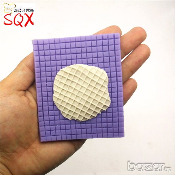 ситни квадратчета мрежа решетка текстура силиконова форма молд за украса торта с фондан шоколад, снимка 1