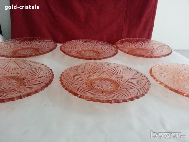   стъклени чинии цветно розово стъкло , снимка 1