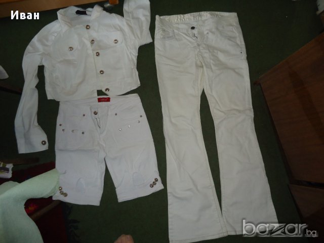 бели дънки+блуза , снимка 2 - Дънки - 14673651