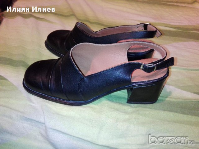 Дамски полуотворени обувки от естествена кожа, снимка 1 - Дамски ежедневни обувки - 17544059
