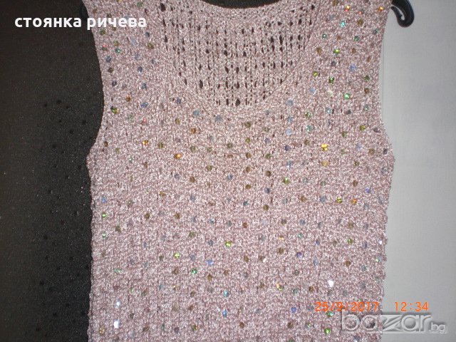 продавам нов ръчно плетен елегантен потник -пуловер, снимка 2 - Потници - 19401072