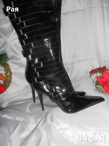 Елегантни ботуши лак и кожа на фирма Luichiny , снимка 12 - Дамски ботуши - 23847465