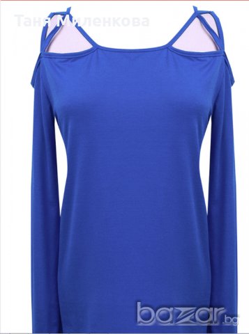 Нова синя блуза с дълъг ръкав, снимка 2 - Блузи с дълъг ръкав и пуловери - 18480267