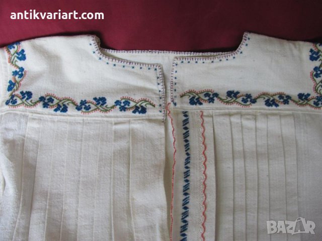 19 век Фолк Арт Дамска Блуза ръчно бродирана, снимка 4 - Антикварни и старинни предмети - 25947214
