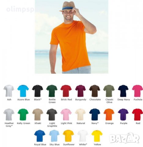 тениски Fruit of the loom Белгия нови 100% памук  цвят бял,черен,червен,оранжев,светло син,тъмно син, снимка 2 - Детски тениски и потници - 14224879
