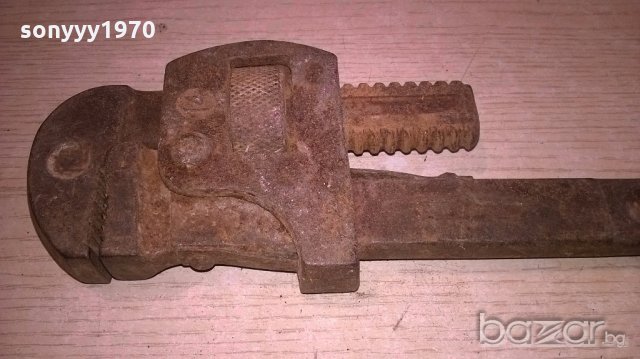 стар раздвижен ключ-37см и захват 7см-внос франция, снимка 9 - Колекции - 19710078