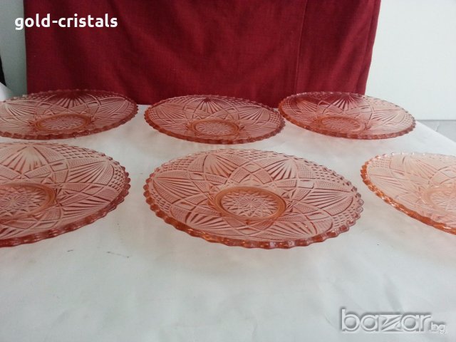   стъклени чинии цветно розово стъкло 