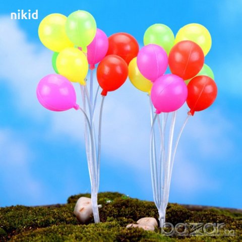връзка с 8 бр изкуствени декоративни балони балончета балон топер украса за торта мъфини парти