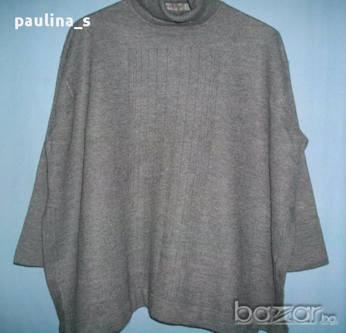 Пуловер тип пончо с Ръкави / 100% кашмир и вълна , снимка 2 - Блузи с дълъг ръкав и пуловери - 16389004
