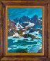Страшното езеро с Купените, Рила планина, пролет - маслени бои, снимка 1 - Картини - 21572835