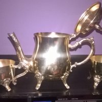 златна кана с две чаши за кафе или колекция-внос швеицария, снимка 1 - Колекции - 25343905