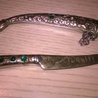 Turkiye-нож с кания-метални-19см-внос швеицария, снимка 1 - Антикварни и старинни предмети - 15882661