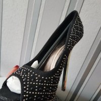 Нови елегантни,  официални обувки с диамантени детайли, ток с платфарма - 38,39 номер, снимка 3 - Дамски елегантни обувки - 24768237