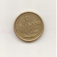 +Turkey-5.000 Lira-1998-KM# 1029+, снимка 1 - Нумизматика и бонистика - 17989734