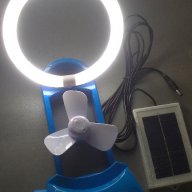 НАМАЛЕНИЕ! Настолна лампа вентилатор със соларен панел, снимка 1 - Настолни лампи - 11844713