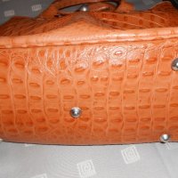 Кафява  кожена чанта genuine leather Made in Italy, снимка 4 - Чанти - 20925504
