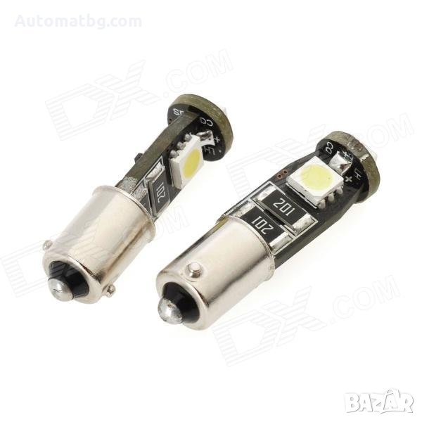 LED Диодна крушка BA9S 0.8W 32lm 1206 3SMD led със цокъл бяла, снимка 1